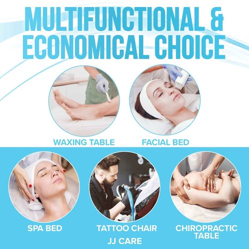 Disposable Massage Table Sheets - 120 Sheets [24" x 390 feet, 2 Roll] - 50% Thicker Perforated Massage Bed Cover, Non-Woven Disposable Roll for Massage Table for Waxing, Facial, Tattoo, & Spa