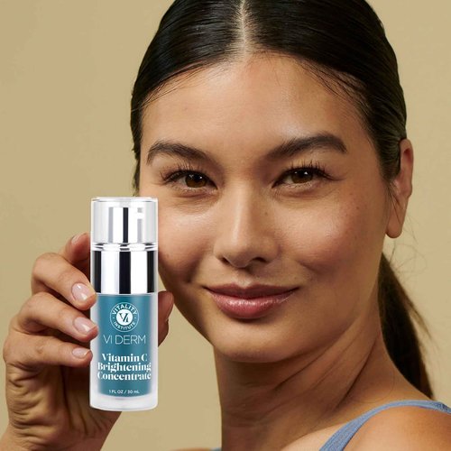 VI Derm Vitamin C Brightening Concentrate – Age-Defying Face Formula with 10% THD Ascorbate, Support for Dark Spots, Uneven Skin Tone, Hyperpigmentation, Fine Lines and Dullness – 1 Fl Oz / 30 mL