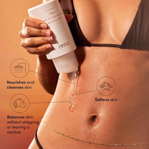 OUAI St. Barts Body Bundle - Includes Hair & Body Mist (3.3 Oz) for Head-to-Toe Fragrance, Hydrating Body Cream (7.5 Oz) and Body Cleanser (10 Oz) - 3 Piece Bundle