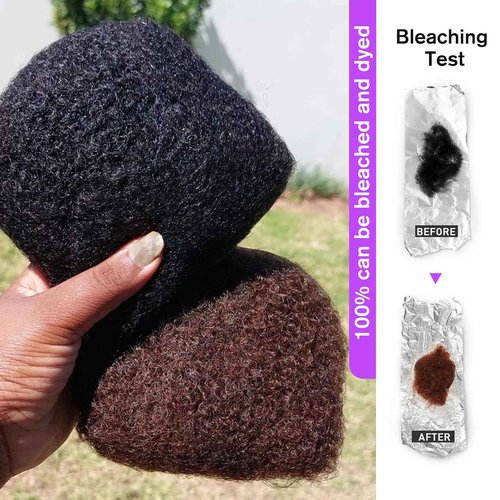 JIFFYLOCS Tight Afro Kinky Bulk Human Hair for Dreadlock Extensions 100% Human Hair,120g 4 Packs 8 Inches Long,Natural Black #1B,Repair Extensions,Making Locs or Braids, with Needles and Hairpin