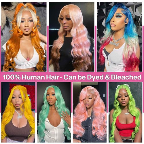 Pangm 613 13x6 Lace Front Wig Human Hair 200 Density HD Body Wave Blonde Lace Front Wigs Human Hair Pre Plucked Lace Frontal Wig 13x6 Blonde Wig Human Hair 26 Inch