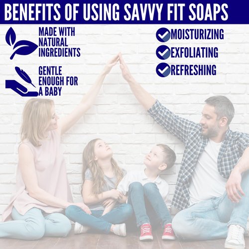 Savvy Fit Soaps - Plant- Based Soaps (Pack of 12) - Made for Families with Gentle Ingredients - Cruelty-Free - Active Essential Oils - Gift Pack