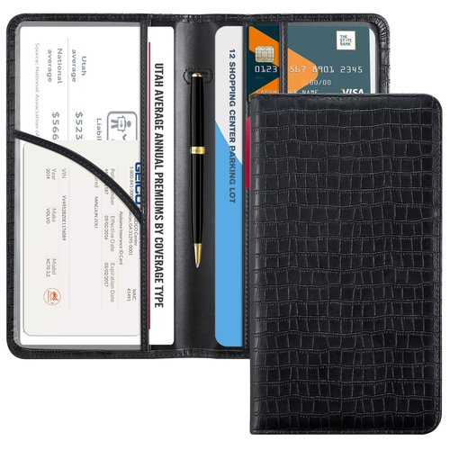CoBak Car Registration and Insurance Holder - Vehicle Glove Box Car Organizer,Auto Truck Comparment Accessories Case with Magnetic Closure for Driver License,Cards