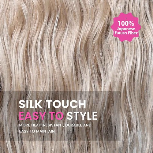 testar 13×6 HD Lace Front Wig Long Blonde Wavy Wigs for Women 26 Inch Middle Part Blonde Wigs with Dark Roots Synthetic Lace Front Wigs Middle Part Daily/Halloween Use