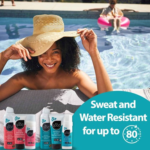 All Good SPF 15 Lip Balm, Mineral & Facial Sunscreen Bundle - Broad Spectrum SPF 30+, Water Resistant - Includes (1) SPF 30 Sport Sunscreen, (1) Lip Balm SPF 15 3-Pack and (1) Facial Sunscreen