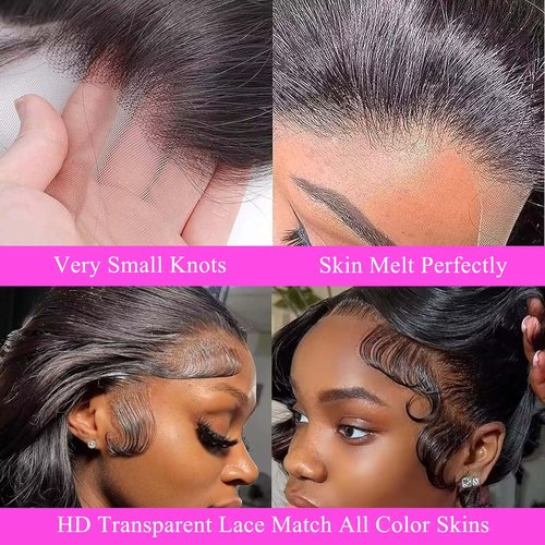 200 Density Body Wave Lace Front Wigs Human Hair Pre Plucked Pre Bleached Knots 13x4 HD Lace Frontal Wigs Human Hair Real Human Hair Wig 22 Inch
