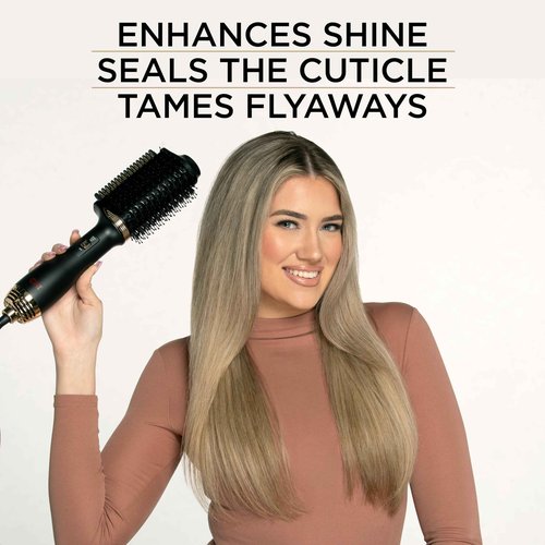CHI Volume Styler, Blowout Brush for Amplified Volume, Heated Comb to Smoothen & Straighten Hair, 2-in-1 Hair Tool, Black