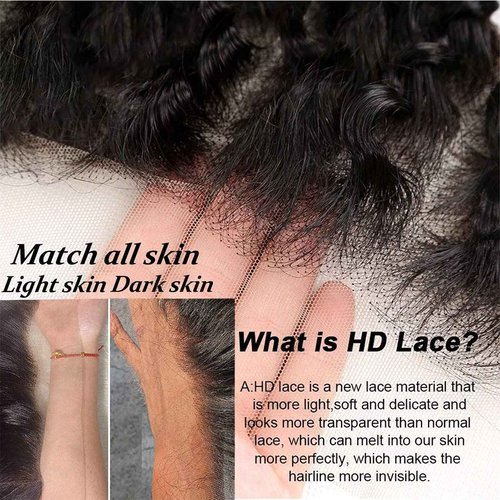 Water Wave Lace Front Wigs Human Hair 13x4 HD Lace Front Wigs Glueless Brazilian Virgin Human Hair Wigs Pre Plucked with Baby Hair 180% Density Wet and Wavy Curly Wigs for Women Natural Black 26 Inch