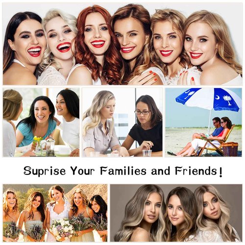 YILITE PU Tape Hair Extensions 22 Inch Glue in Seamless Human Hair Skin Weft Silky Straight Real Hair Extensions Piano 18 Mix 613 - 20 Pcs 50g Remy Tape Extensions (22 inch P18/613)