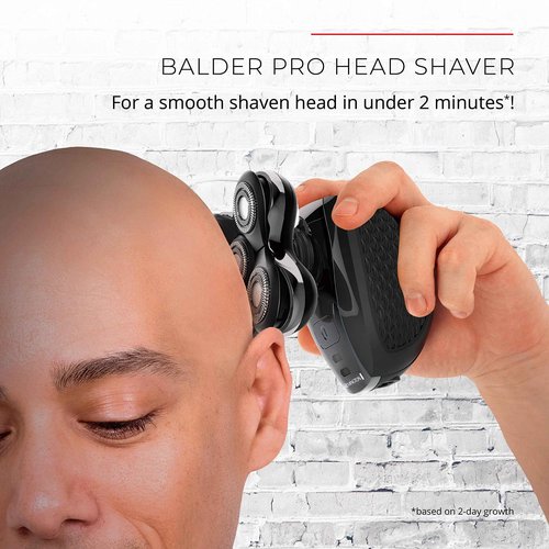 Bundle of Remington Balder Pro Head Shavers for Bald Men, Cordless Skull Shaver, 100% Waterproof for Wet & Dry Shaving, Black + Balder Pro Head Rotary Shaver Head Replacement Assembly