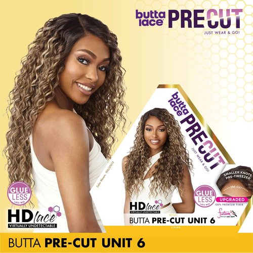 Sensationnel Butta Lace Precut Wigs - Unit 6 Glueless Extra Wide 5 Inch Deep Parting Synthetic Pre Tweezed Smaller Knot Hairline (TH2/30)