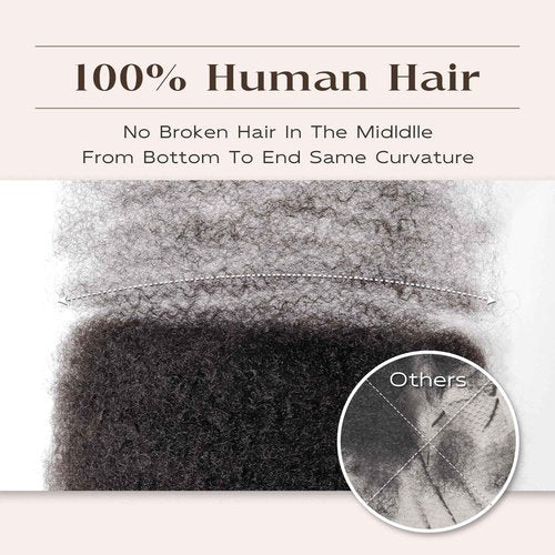 Afro Kinkys Bulk Human Hair, 20 Inch 50G/Pack Soft 4C Afro Kinky-Curly Human Hair Bulk for Twist Dreadlocks Extensions Repair Locs #4 Dark Brown 1 Pack (4#, 20 inch)