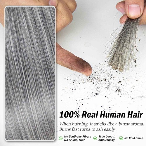 Topnormantic Salt and Pepper Wigs for Women, Wigs Human Hair Glueless Wear and Go Pre Plucked Pre Cut 5x5 Grey Bob Wigs Human Hair 210% Density 12A Brazilian Virgin Hair Lace Front Closure Wig 10 Inch