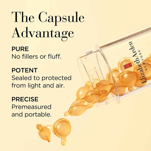 Elizabeth Arden Advanced Lightweight Ceramide Serum Capsules, Skin Strengthening and Refining Face Serum Capsules, Enhances Skin Hydration and Radiance for a Youthful Look, Fragrance Free, 60 Count