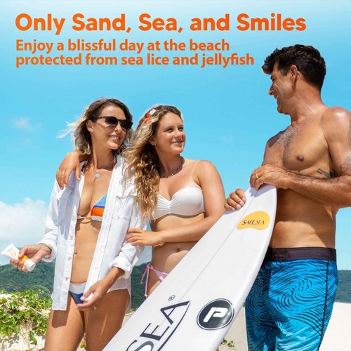 Safe Sea Anti-Jellyfish Sting Protective Lotion - Sunscreen - Sunblock - Sea Lice - Jelly Fish - 50SPF Adults (Tube 3.4 oz 3 pack)
