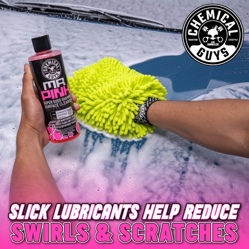 Chemical Guys Mr. Pink Foaming Car Wash Soap, High-Suds pH-Balanced Car Shampoo, Safe for Wax & Sealants, Works with Foam Cannons & Bucket Wash, Safe on All Paint Finishes, 16 oz, Candy Scent