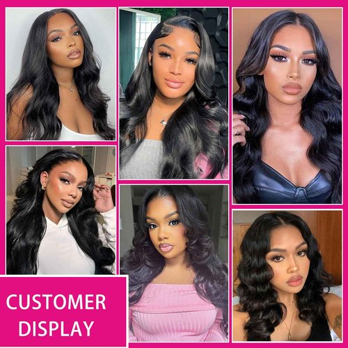 5x5 HD Lace Closure Human Hair Body Wave No Bleached Knots Invisible Pre Plucked Brazilian Virgin Human Hair Frontal Natural Black 18 Inch