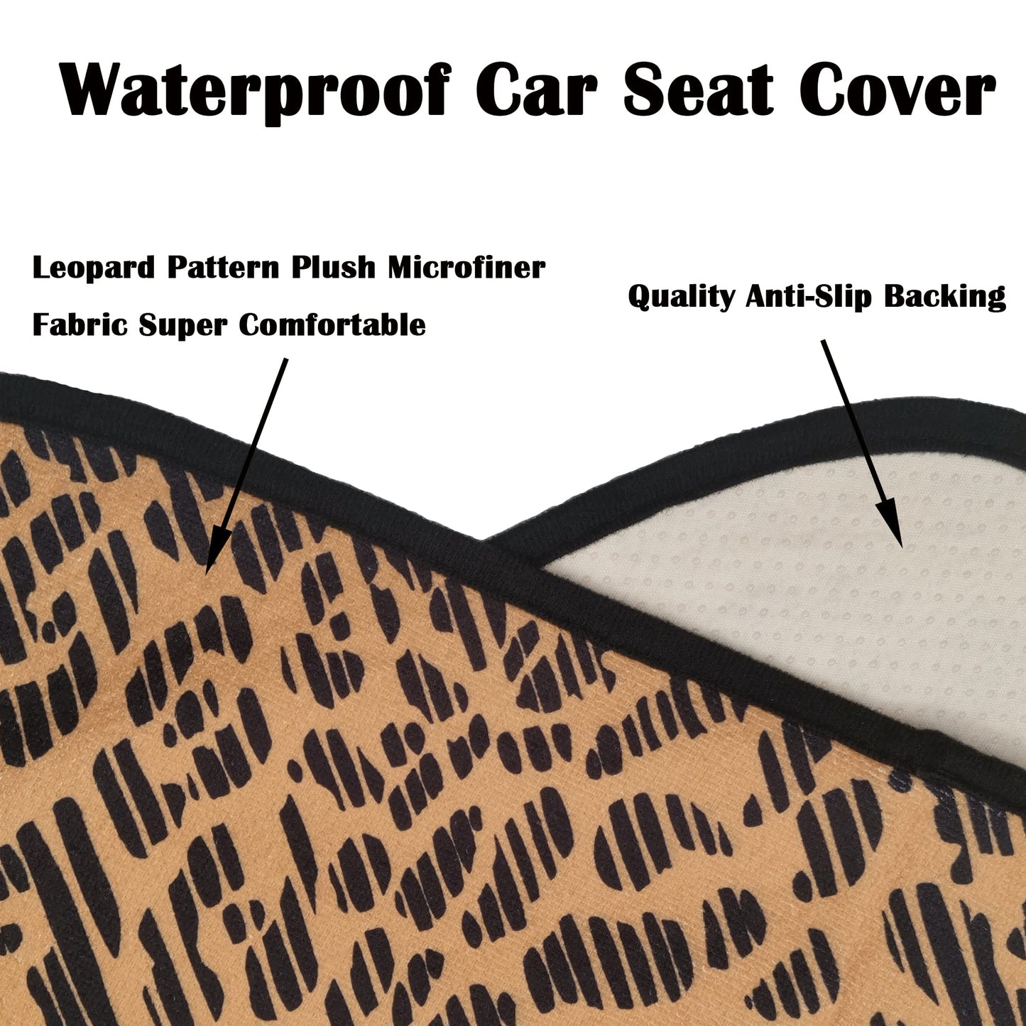 LoyaGour Car Seat Cover Protector Front Seats,for Gym Workout,Running,Swimming,Beach and Hiking,Waterproof Sweat Towel Bucket Seat Covers for Cars SUV Trucks (Leopard, 1Pcs)