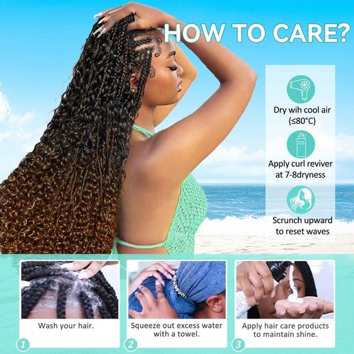 Ombre Human Braiding Hair for Boho Braids 20 Inch 120g Deep Wave Bulk Boho Human Hair for Braiding Curly Knotless Bohemian Braids 12A 100% Brazilian Virgin No Weft Extensions 3 Bundles/Pack T1B/30