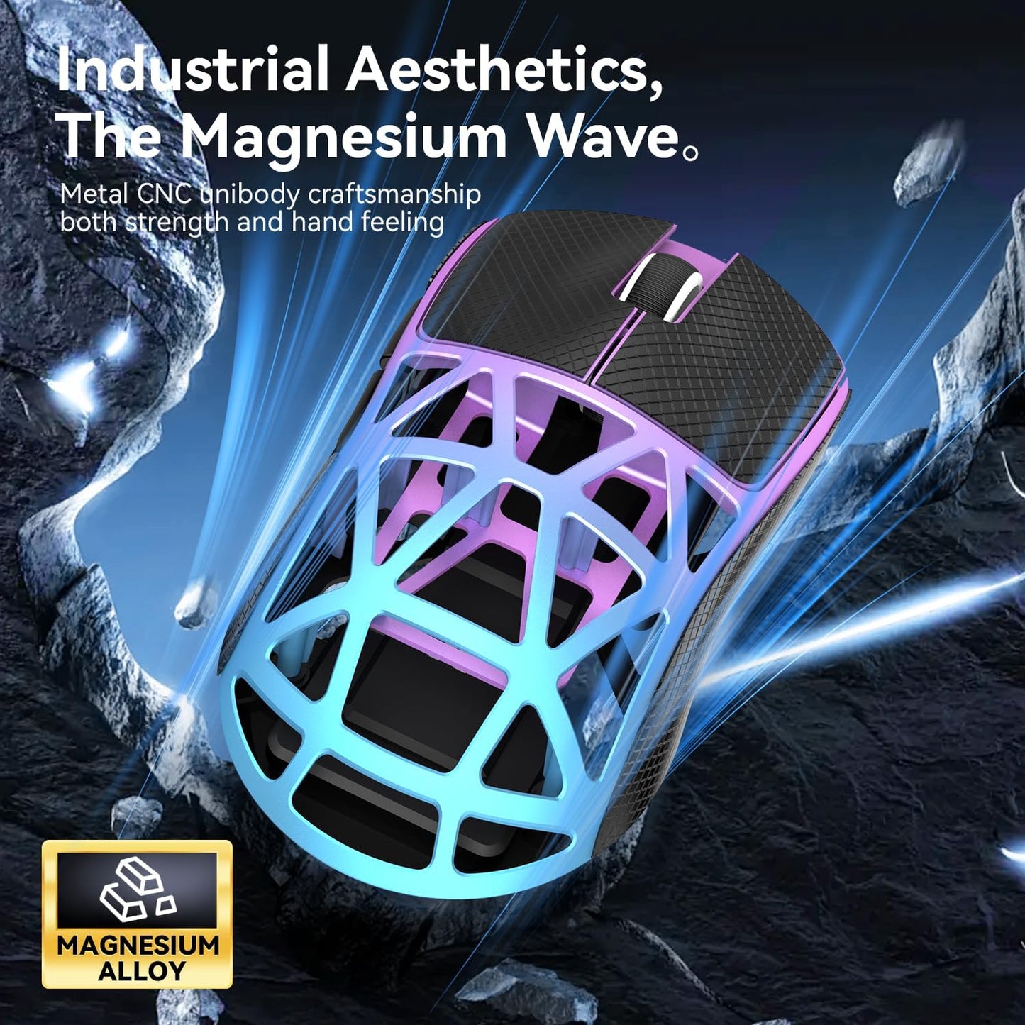 ZIYOU LANG x Attack Shark R2 Superlight Wireless Gaming Mouse,Magnesium Alloy, PixArt PAW3950 Sensor,Adjustable 42K DPI,8K Hz Polling Rate,5 Programmable Button,Long Battery Life,PC/Mac/Xbox/PS-Grey