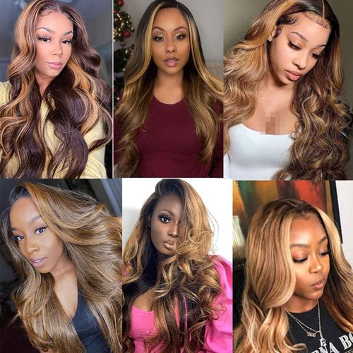 Fabimiya Water Wave P4/27 Human Hair Bundles 26 28 30 Inch Unprocessed Brazilian Virgin Hair Bundles P4/27 Human Hair Quick 11A Weave Hair Extension