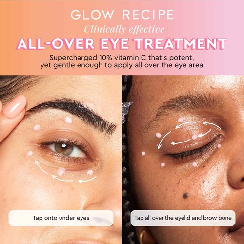 Glow Recipe - Glowy Skin Prep Lover's Duo - Watermelon Glow Niacinamide Dew Drops Facial Serum (40ml) + Guava Vitamin C Brightening Eye Cream with Peptides & Green Caffeine (15ml)