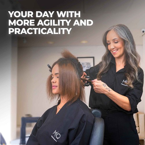 MQ Professional Hair Straightener - Titanium Flat Iron Pro 480°F - Brazilian Expertise - Bivolt, Anatomic Design, Ultra-Smooth - 17 Temperature Settings – Ideal for Professional Use