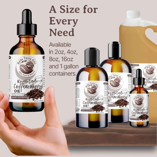 Bella Terra Oils - Roasted Coffee Bean Oil 16oz - Bask in the Richness of Coffee Bean Oil for Skin, Infused with Vitamin E, The Pinnacle of Skin Nourishment