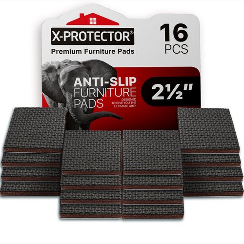 Non Slip Furniture Pads X-PROTECTOR – 16 PCS Furniture Grippers 2 1/2" - Ideal Self-Adhesive Rubber Feet for Furniture Feet – Non Skid Furniture Pads Floor Protectors – Keep Furniture in Place!