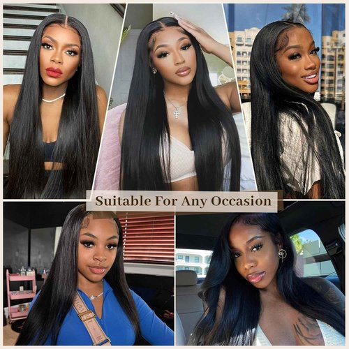 MIRONICA Straight Bundles Human Hair 24 26 28 Inch 12A Brazilian 3 Bundles Deals Human Hair 100% Unprocessed Virgin Remy Hair for Black Women Natural Black Color Hair Extensions