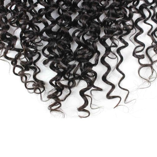 Dreambeauty Transparent Lace Color 13×6" Lace Frontal Closure Kinky Curly Free Part Brazilian Remy Human Hair Pre-Plucked Natural Hairline Lace Frontal Closure with Baby Hair Natural Color (12 Inch)