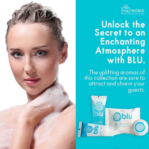 World Amenities Blu Bathroom Travel Kit - On The Go Luxury Kit Hotel Quality - Travel Essentials for Women and Men
