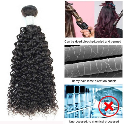 PIDIAUE 12A Kinky Curly Bundles Human Hair Brazilian Jerry Curl Hair Bundles Weave 22 24 26 inch Real Remy Hair 3 Bundles Virgin Hair Bundles Extensions Natural Color
