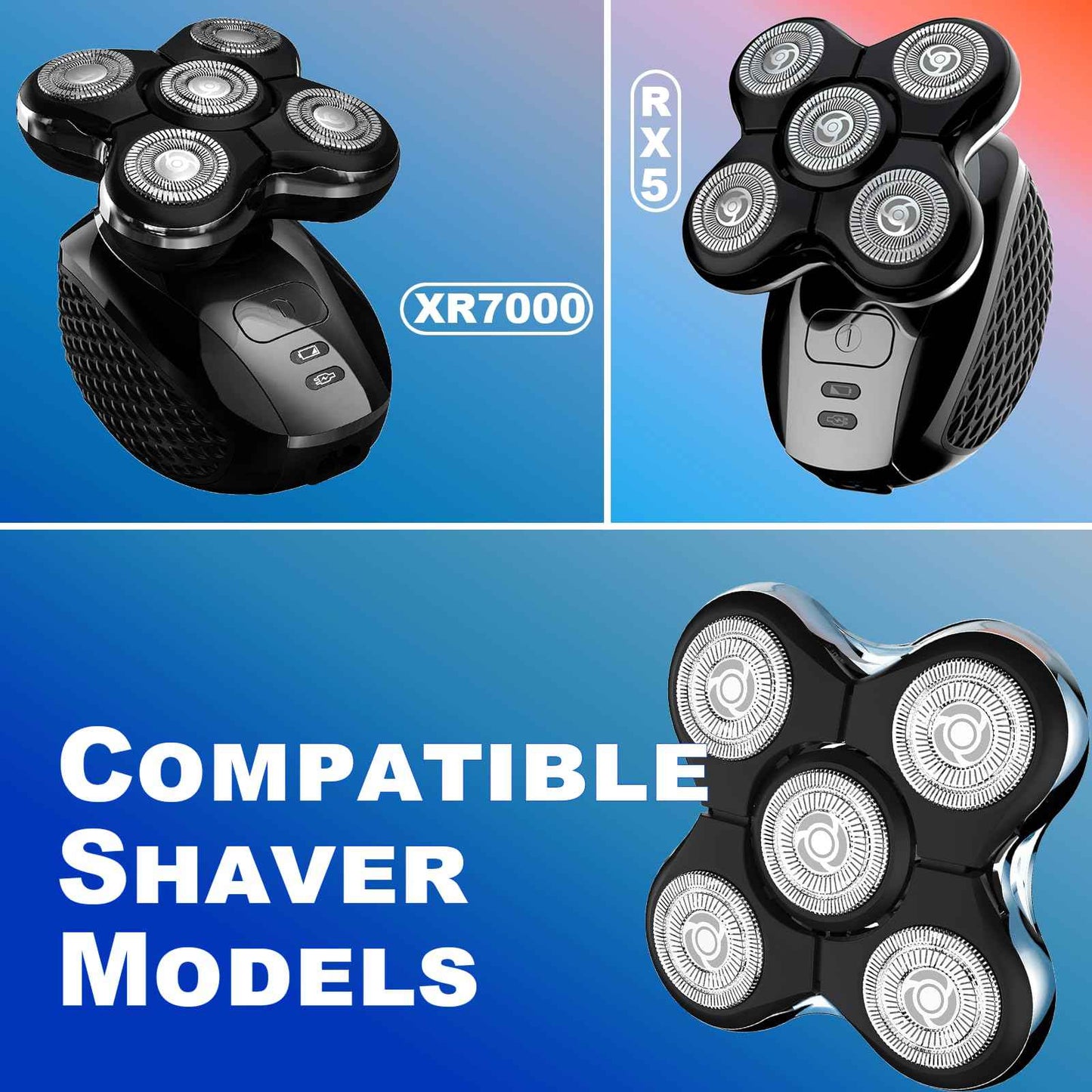 4PACK XR7000 Balder Pro Replacement Head Compatible with Remington Balder Pro Head Shaver Model XR7000/XR1500/XR1501