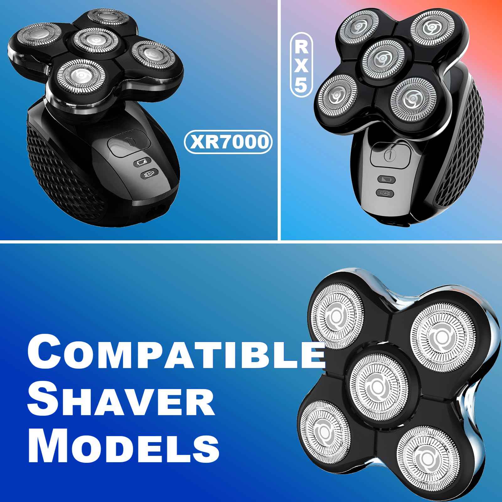 4PACK XR7000 Balder Pro Replacement Head Compatible with Remington Balder Pro Head Shaver Model XR7000/XR1500/XR1501