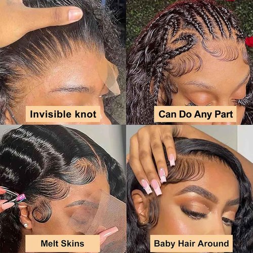 Loose Wave Lace Front Wigs Human Hair 200% Density 13x4 HD Transparent Full Lace Frontal Wigs Human Hair 12A Loose Deep Wave Glueless Wigs Human Hair Pre Plucked for Black Women (20 Inch)