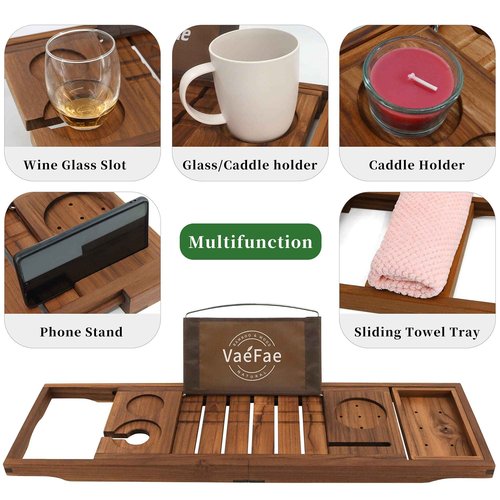 Teak Bathtub Tray and Teak Shower Mat L Bundle