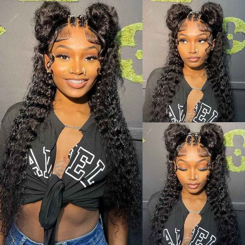 AskWish 30 Inch Lace Front Wig Human Hair 220% Density 13x6 Lace Front Wigs Human Hair Pre Plucked Deep Wave Lace Front Wigs Human Hair Transparent HD Lace Front Wigs for Black Women
