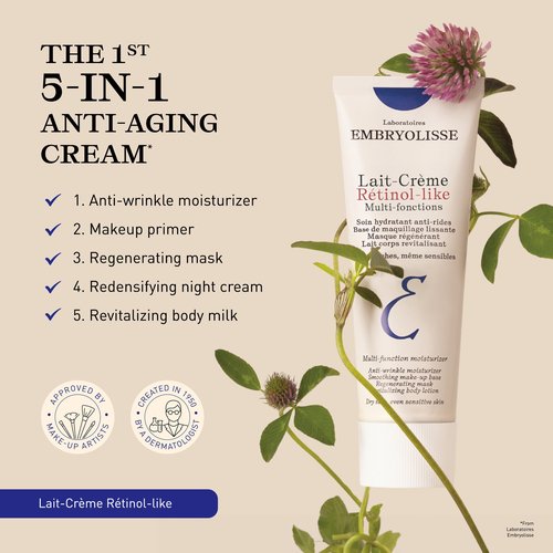Embryolisse Lait-Crème Concentré 1.01 Fl Oz & Lait-Crème Retinol-Like 2.54 Fl Oz Bundle, Multifunction Moisturizer & Anti-Aging Face Cream Duo
