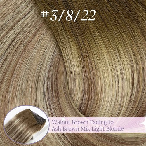 Fshine Invisible Wire Hair Extensions Real Human Hair 16 Inch 80 G Secret Wire Layered Hairpiece Olive Brown to Ash Brown and Blonde One Piece Clip in Hair Extensions for Women