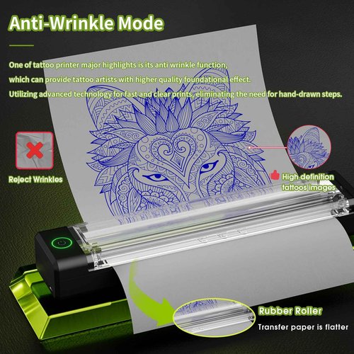 Filter Tattoo Printer Kit - Stencil Printer Machine with Tattoo Gun, 20Pcs Tattoo Cartridge Needles, 40Pcs Transfer Paper and 5OZ Stencil Gel for Beginners and Artists