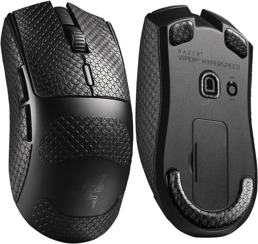 Anti-Slip Grips +Skates for Razer Viper V3 HyperSpeed,Smooth Feet Durable Mouse Slider+Grip Tape for Viper V3 HyperSpeed (2 in 1 Set)