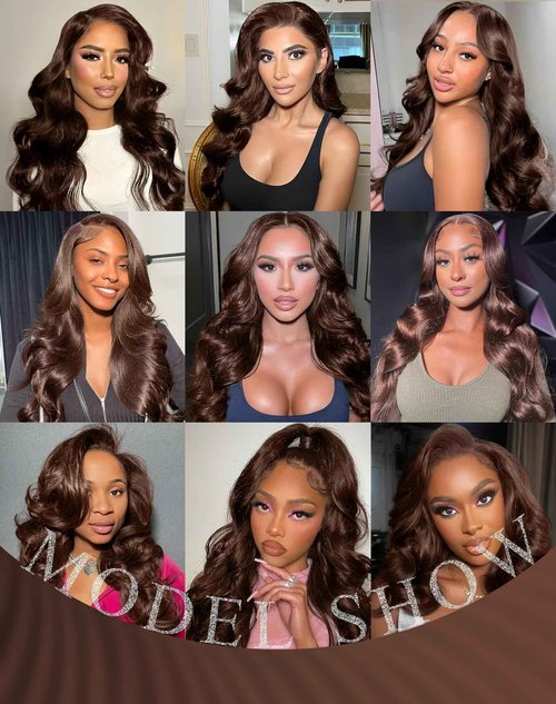 usmoother Human Hair Lace Front Wigs Chocolate Brown 13x6 Lace Front Wigs Human Hair 28 Inch 4# Colored Body Wave Lace Front Wigs 200 Density HD Lace Front Wigs Human Hair Wigs Pre Plucked Baby Hair