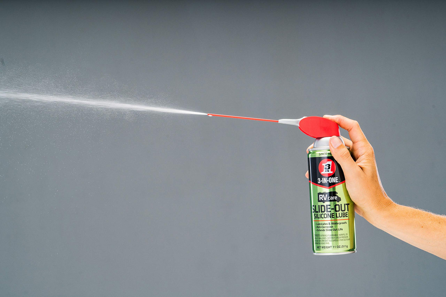 3-IN-ONE RVcare Slide-Out Silicone Lube with SMART STRAW SPRAYS 2 WAYS, 11 OZ [6-Pack]