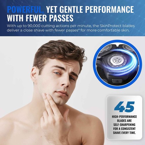 Philips Norelco Electric Shavers for Men, Rechargeable Wet/Dry Electric Shaver with SenseIQ Technology, Cordless Electric Razors for Men with Pop-up Trimmer, Travel Case