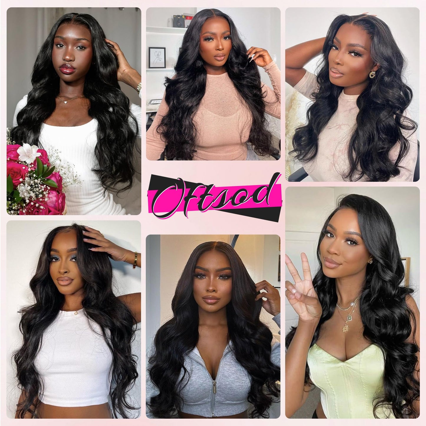 Oftsod 13x4 Lace Front Wigs Human Hair Pre Plucked 26 Inch Body Wave HD Lace Front Wigs Human Hair Natural Color 180% Density Glueless Wig 100% Virgin Human Hair with Baby Hair for Women