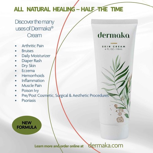 Dermaka All-Natural Arnica Skin Cream 4 oz 2 pack – Dermatologist Tested Formula for Bruising, Swelling & Dryness – Enriched with Chamomile, Green Tea & Vitamins A & E – Smooth, Non-Greasy Texture