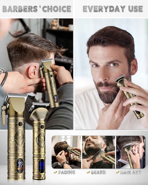 AMULISS Professional Hair Clippers for Men - Cordless Hair Clippers and Trimmers Set Barber Clippers Hair Cutting Kit Mens Beard Trimmer Nose Hair Trimmer Gift for Men
