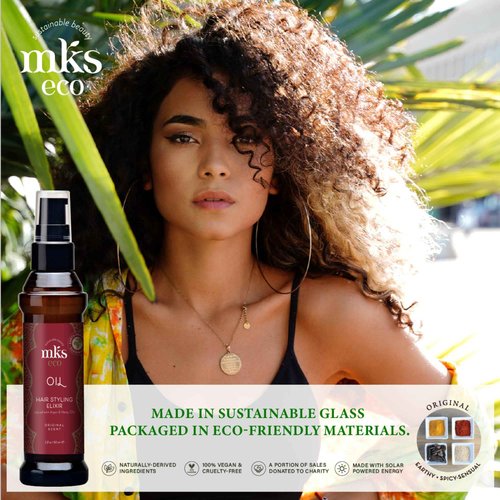 MKS eco Oil, Original - 8 fl oz - Hair Styling Elixir - Moroccan Argan Oil, Hemp Seed Oil - Moisturize & Nourish Hair, Control Frizz, Increase Smoothness - Vegan & Cruelty Free