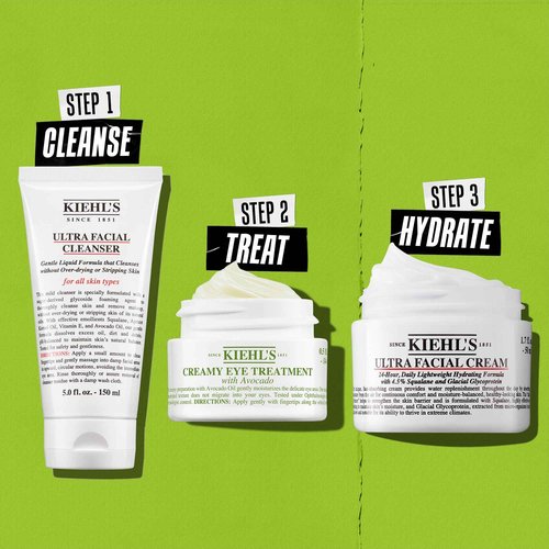 Kiehl's Avocado Eye Treatment, Under Eye Cream for Puffiness and Dark Circles, with Caffeine to Correct Bags, 99% Naturally Derived Non-Toxic Formula